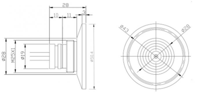 Sensor de presión de silicio piezorresistivo HT-IQ de 50,4 mm 0