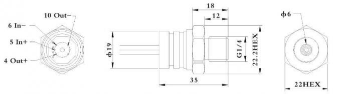 Elemento sensor de presión de silicio de acero inoxidable, transmisor de presión pieoresistivo 0